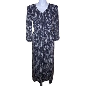 EShakti Maxi Dress Size 16 Dark Gray/ Light Gray Dots